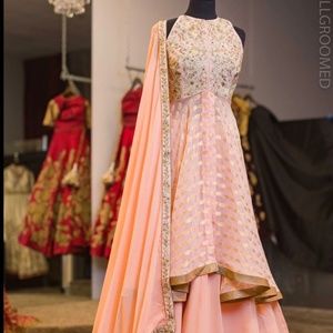 Custom stitched pastel pink Sharara